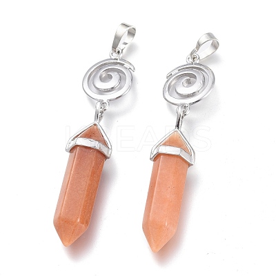 Natural Red Aventurine Pointed Big Pendants G-D0021-01P-17-1