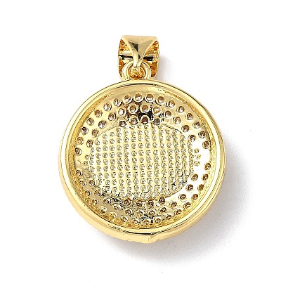 Real 18K Gold Plated Brass Clear Cubic Zirconia Pendants ZIRC-L102-12G-09-1