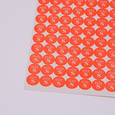 Size S Clothing Size Round Sticker Labels DIY-WH0209-86G-1
