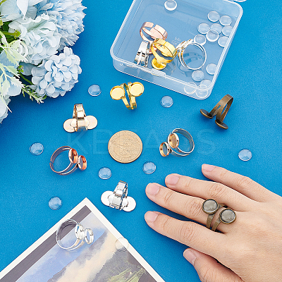 DIY Blank Dome Finger Ring Making Kit DIY-UN0004-12B-1