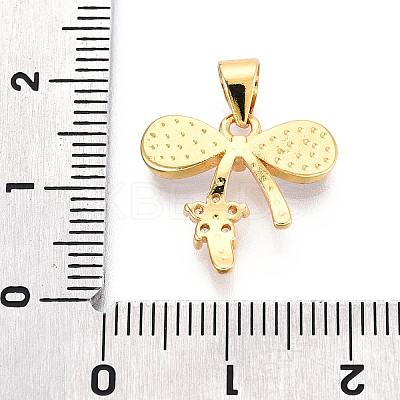 Brass Micro Pave Clear Cubic Zirconia Pendants KK-N268-79G-1