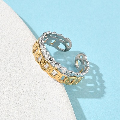 304 Stainless Steel Cuff Open Rings RJEW-Z121-02GP-07-1