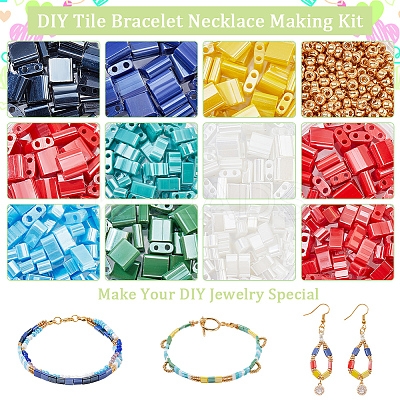 DIY Tile Bracelet Necklace Making Kit DIY-NB0007-98-1