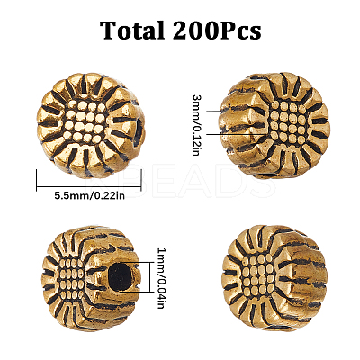 200Pcs Tibetan Style Alloy Beads PALLOY-SC0004-20AG-1