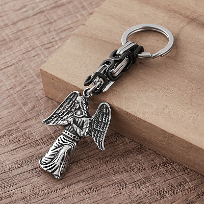 Vintage 304 Stainless Steel Angel Maria Keychains MY5098-1