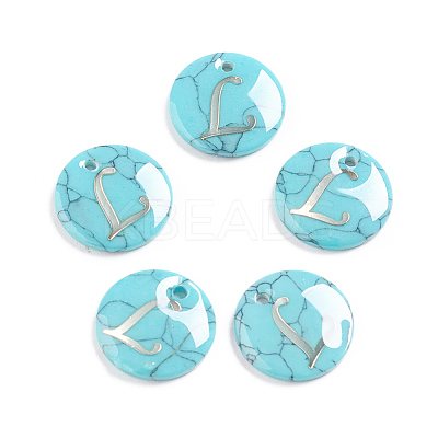 Synthetic Turquoise Charms G-L561-001L-1