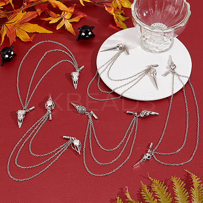Alloy Charm Hanging Chains Collar Pins Tie Clips AJEW-GO00025-1