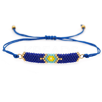 Glass Seed Bead Link Bracelets ZX2493-3-1
