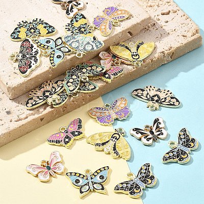 24Pcs 12 Styles Alloy Enamel Pendants ENAM-FS0001-94-1