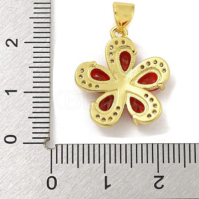 Rack Plating Brass Micro Pave Cubic Zirconia Pendants KK-G513-93G-01-1
