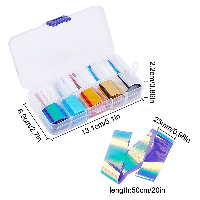10 Color PET Paper Nail Care Decoration DIY-CP0003-68-1