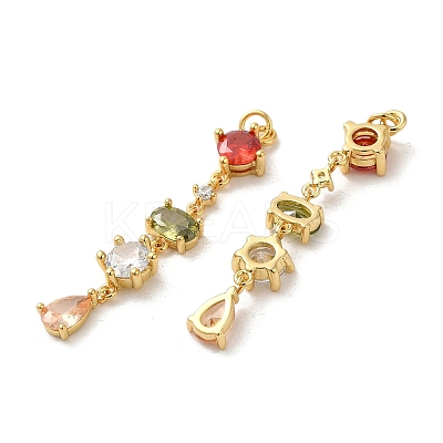 Rack Plating Brass Micro Pave Cubic Zirconia Pendants KK-Q795-09G-1