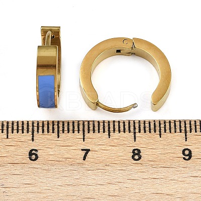 304 Stainless Steel Enamel Hoop Earrings EJEW-K268-19G-04-1