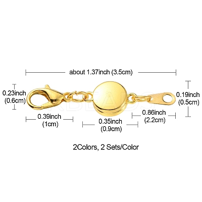4 Sets 2 Colors Alloy Magnetic Clasps FIND-YWC0003-02-1