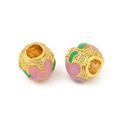 Brass Enamel Beads KK-Q081-06MG-1