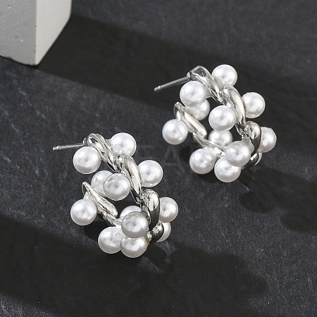 Brass Stud Earrings for Women EJEW-A168-21P-1
