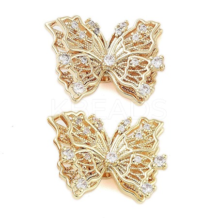 Brass Micro Pave Clear Cubic Zirconia Beads KK-Z059-03G-1
