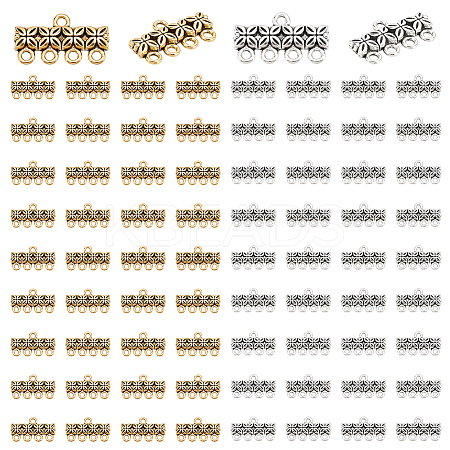 80Pcs 2 Colors Tibetan Style Alloy Chandelier Component Links FIND-PH0018-72-1