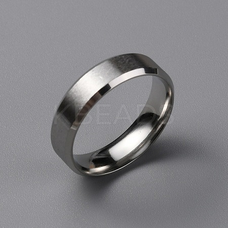 Matte Style 304 Stainless Steel Wide Band Finger Rings for Women Men RJEW-WH0009-14E-P-1