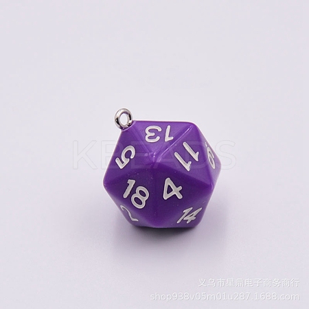 Transparent Resin Polyhedral Dice Pendants LS-FIND-TAC0005-21L-1