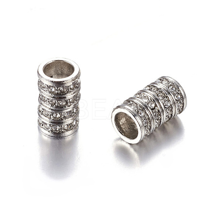 Alloy Rhinestone Magnetic Clasps with Glue-in Ends RB-C1613-8x14mm-01P-1