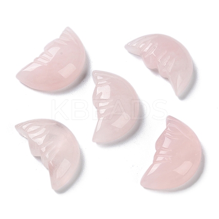 Natural Rose Quartz Carved Healing Moon with Human Face Figurines G-B062-06E-1