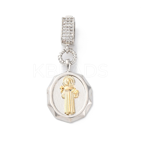 Brass Micro Pave Cubic Zirconia Pendants KK-S510-45GP-01-1