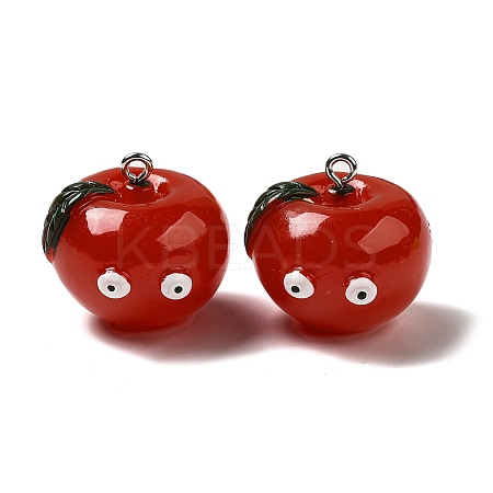 Cartoon Opaque Resin Fruit Pendants CRES-B018-05-1