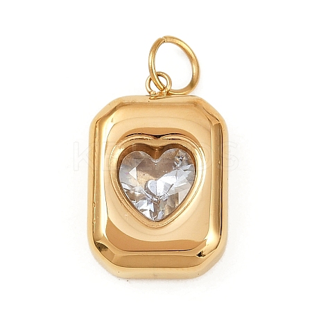 304 Stainless Steel Glass Pendants STAS-K307-13G-1
