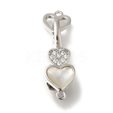 Brass Micro Pave Clear Cubic Zirconia Fold Over Clasps KK-H480-50P-01-1