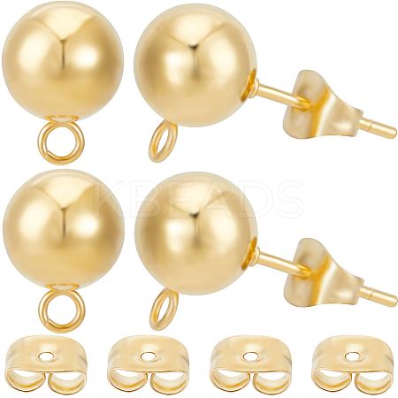 20Pcs 304 Stainless Steel Round Post Stud Earring Findings STAS-BBC0004-76-1