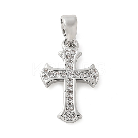 Brass Micro Pave Cubic Zirconia Pendants KK-U056-32P-1