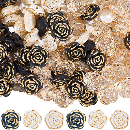 150Pcs 3 Styles Transparent Resin Pearl Beads RESI-PA0001-02B-1