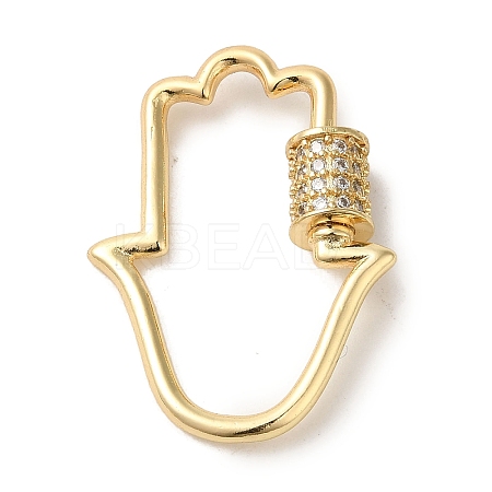 Brass Micro Pave CLear Cubic Zirconia Keychain Clasps KK-R162-028B-G-1