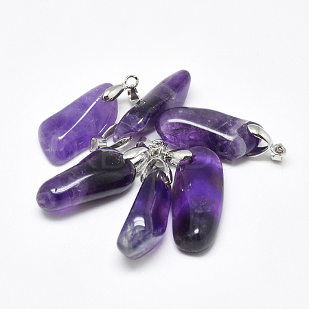 Natural Amethyst Pendants G-S266-03-1