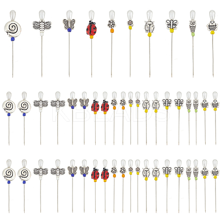 50Pcs 10 Style Garden Theme Iron Head Pins DIY-AB00027-1