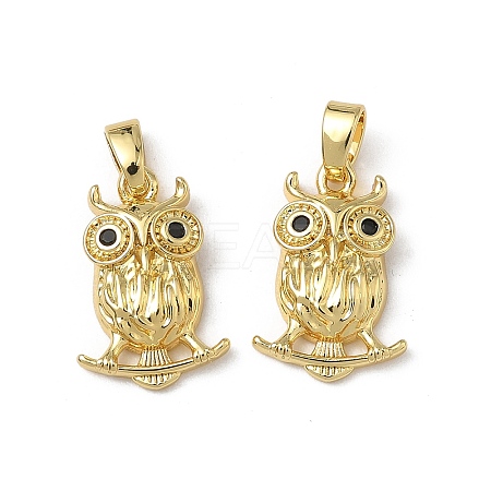 Brass Micro Pave Cubic Zirconia Pendants KK-F924-04G-1