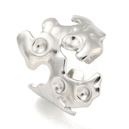 Tarnish Resistant 304 Stainless Steel Cuff Finger Ring Components STAS-P365-29P-1