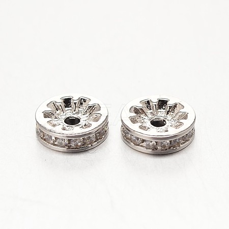 Brass Micro Pave Grade AAA Cubic Zirconia Beads ZIRC-O010-8mm-07P-NR-1