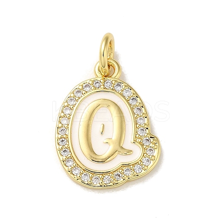 Brass Micro Pave Cubic Zirconia Pendants KK-K354-02G-Q-1