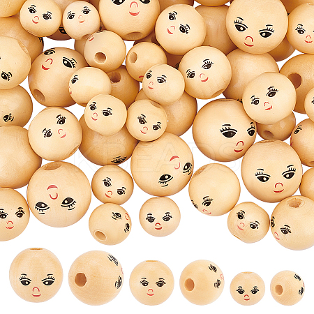 60Pcs 3 Styles Natural Wood European Beads WOOD-OC0003-59-1