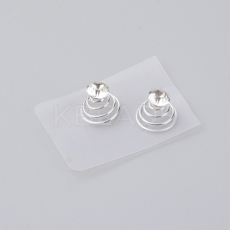 Spiral Hair Pin Coil Alloy Hair Accessories OHAR-WH0019-09-1