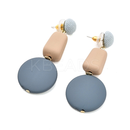 Alloy Plastic Studs Earrings for Women LS-EJEW-K280-01C-1