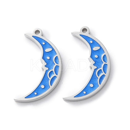 304 Stainless Steel Enamel Pendants STAS-M102-21P-05-1
