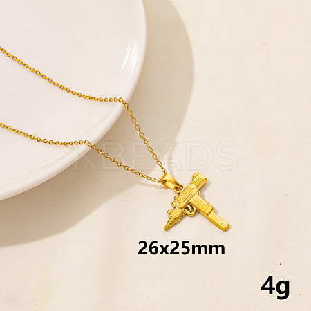Stylish Stainless Steel Gun Pendant Necklace for Women GL2077-8-1