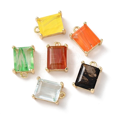 Brass Glass Charms KK-Z141-12G-1