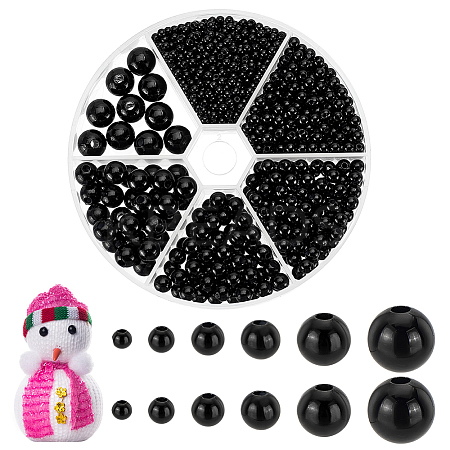 1070Pcs 6 Styles ABS Plastic Imitation Pearl Beads KY-PH0001-44-1