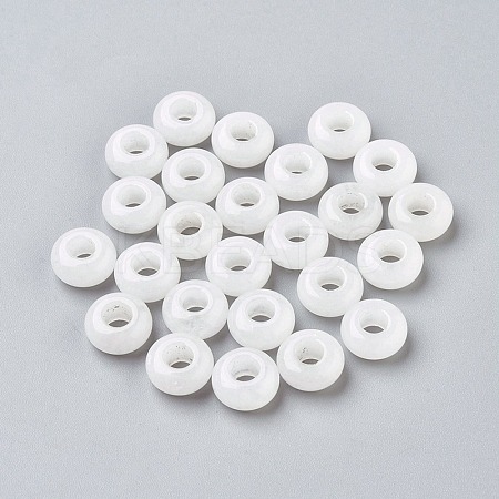 Natural White Jade European Beads X-G-G740-12x6mm-26-1