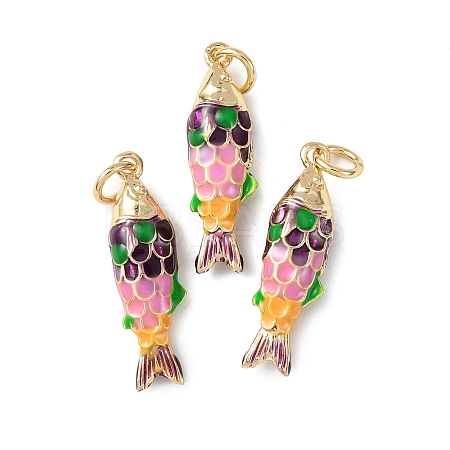 Brass Enamel Pendants KK-C143-44C-G01-1