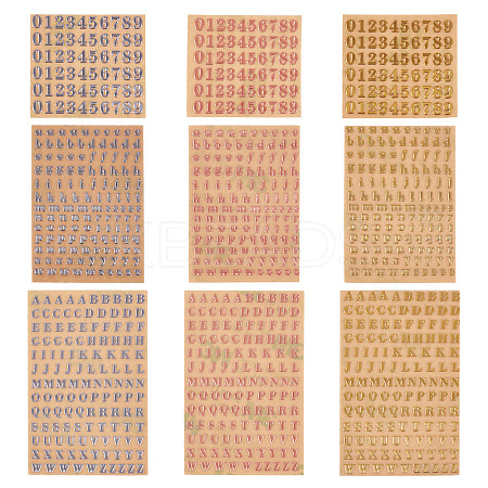 9 Styles Alloy Metal Stickers DIY-TA0010-36-1